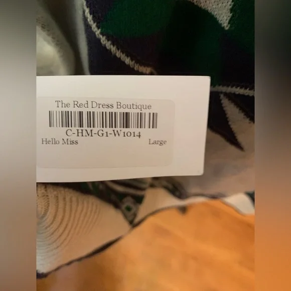 Bo Bel Beige with Dark Green and Purple Fringe Cardigan Sweeter NWT - Picture 7 of 12